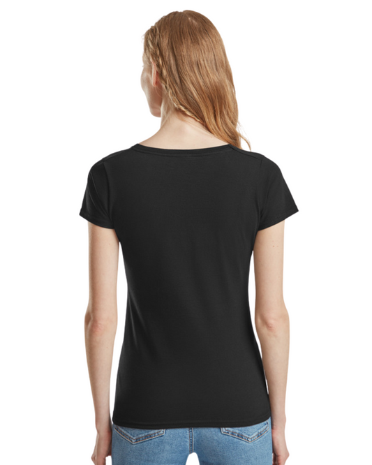 Ladies Valueweight V-Neck Tee - Black