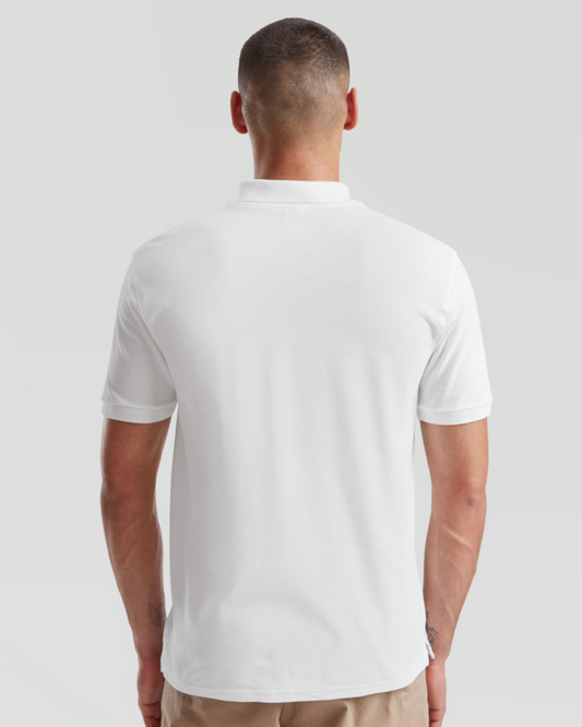 تيشيرت بولو بريميوم القطن 100% - أبيض