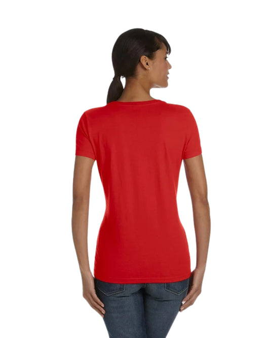 Ladies Valueweight V-Neck Tee - Red