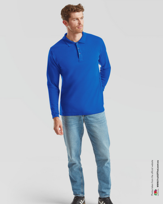 Premium Long Sleeve Polo - Royal Blue