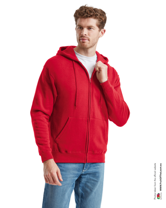 Classic Hooded Sweat Jacket - Red
