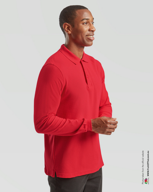 Premium Long Sleeve Polo - Red