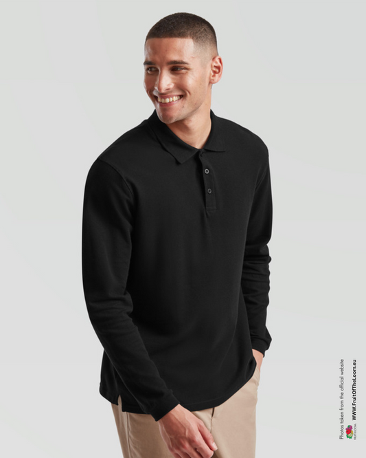 Premium Long Sleeve Polo - Black