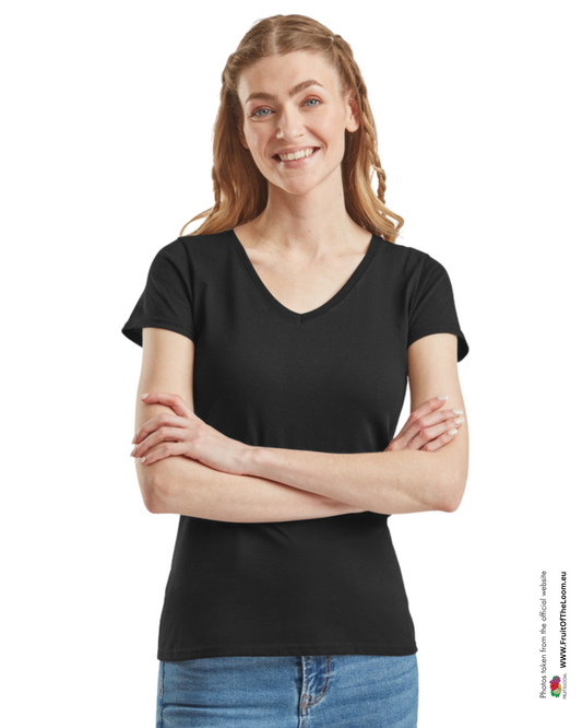 Ladies Valueweight V-Neck Tee - Black