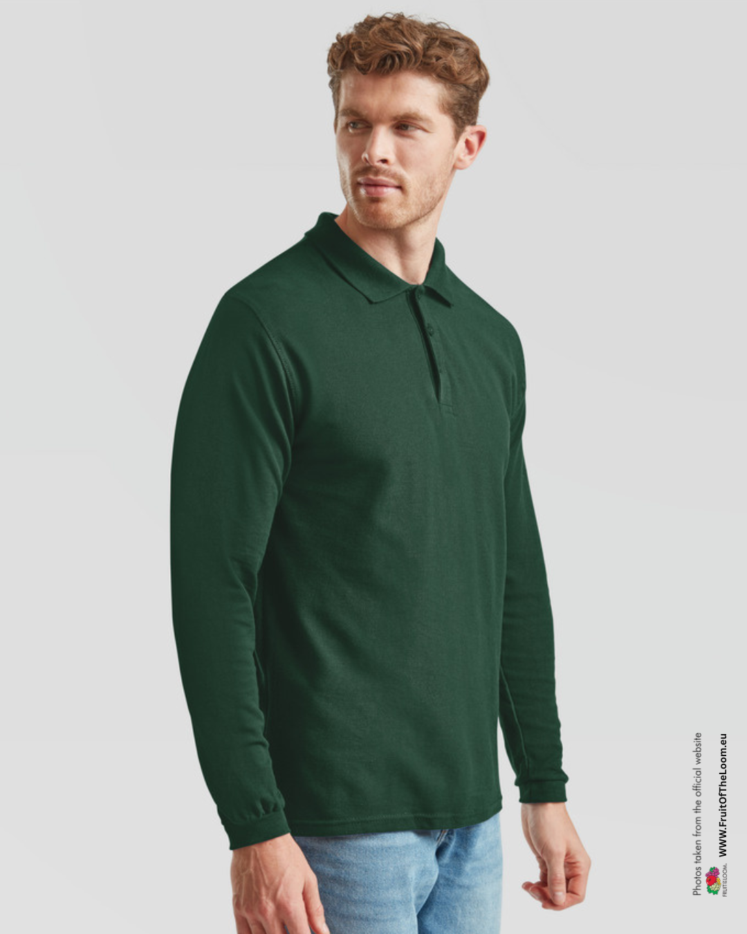 Premium Long Sleeve Polo - Bottle Green